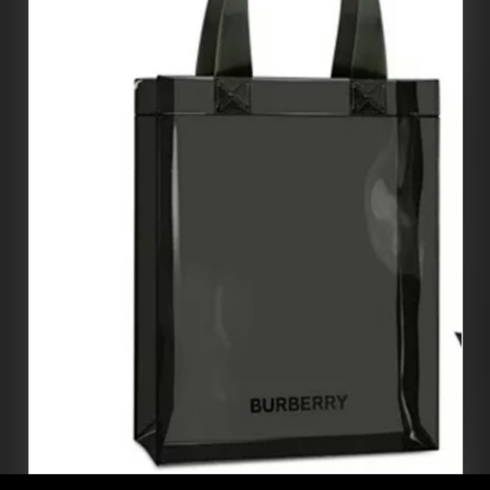 Burberry limited edition black clear tote bag
